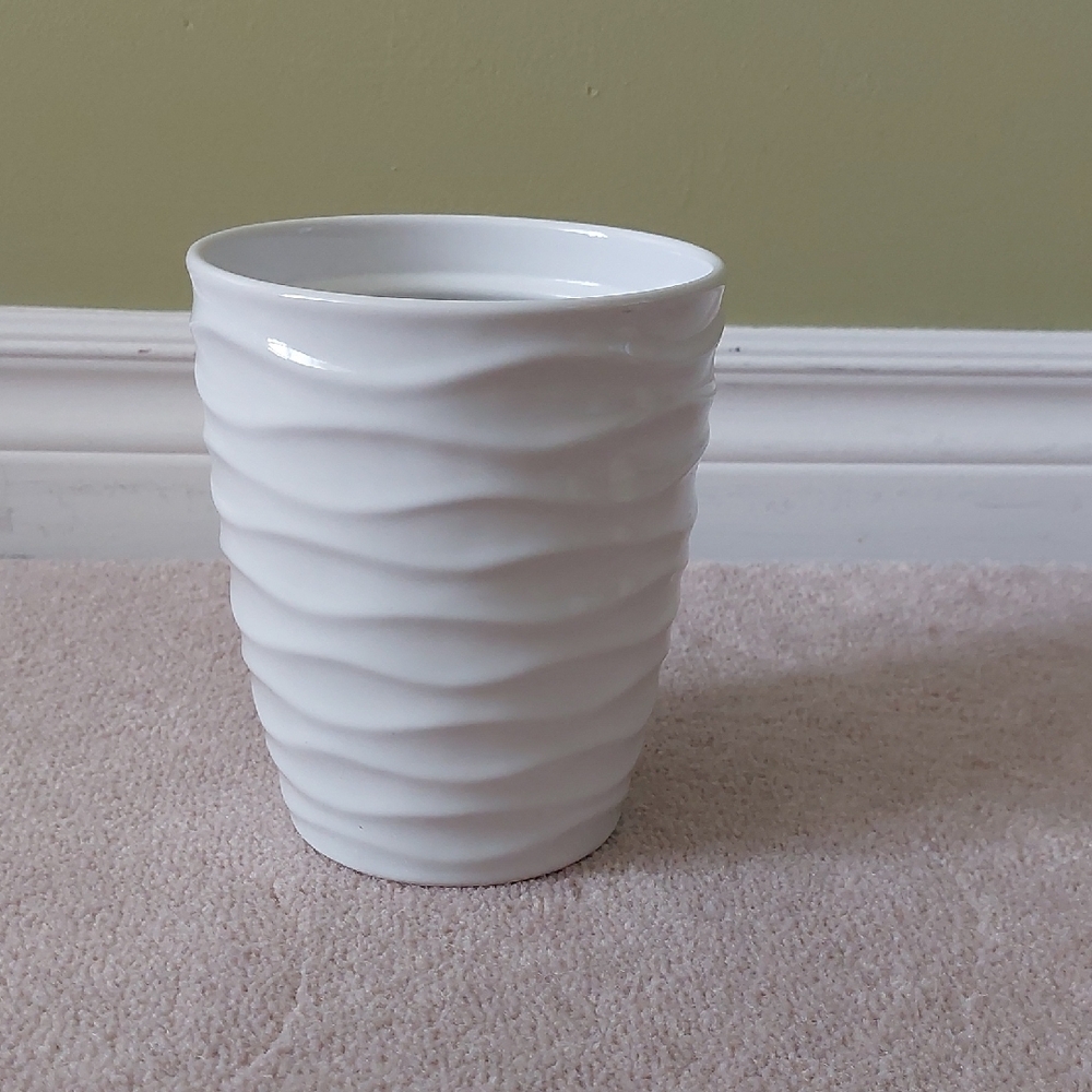 White Textured Ceramic Vase
